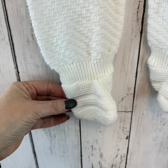 VTG Dolce Bebe White Duck 3D Knit Baby Footies Outfit Italy Size 6-9 Months - Picture 3 of 11